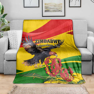 Zimbabwe Independence Day Blanket Featuring Chapungu Bird and Flame Lily