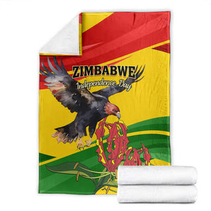 Zimbabwe Independence Day Blanket Featuring Chapungu Bird and Flame Lily