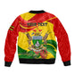 Zimbabwe Independence Day Bomber Jacket Featuring Chapungu Bird and Flame Lily