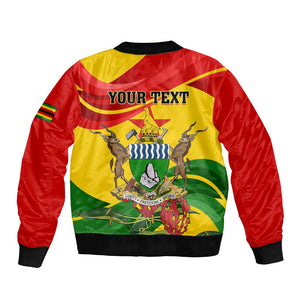 Zimbabwe Independence Day Bomber Jacket Featuring Chapungu Bird and Flame Lily