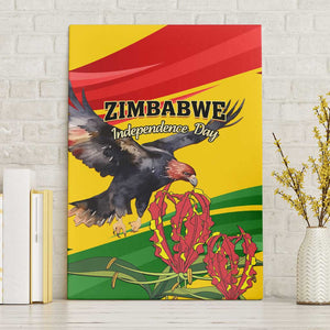 Zimbabwe Independence Day Canvas Wall Art Featuring Chapungu Bird and Flame Lily