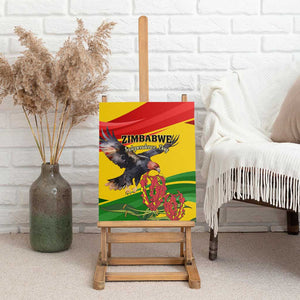 Zimbabwe Independence Day Canvas Wall Art Featuring Chapungu Bird and Flame Lily