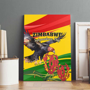 Zimbabwe Independence Day Canvas Wall Art Featuring Chapungu Bird and Flame Lily