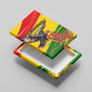 Zimbabwe Independence Day Canvas Wall Art Featuring Chapungu Bird and Flame Lily