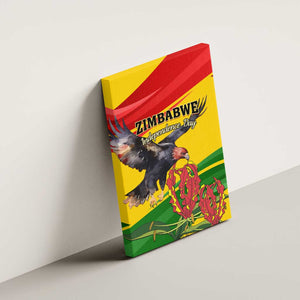 Zimbabwe Independence Day Canvas Wall Art Featuring Chapungu Bird and Flame Lily