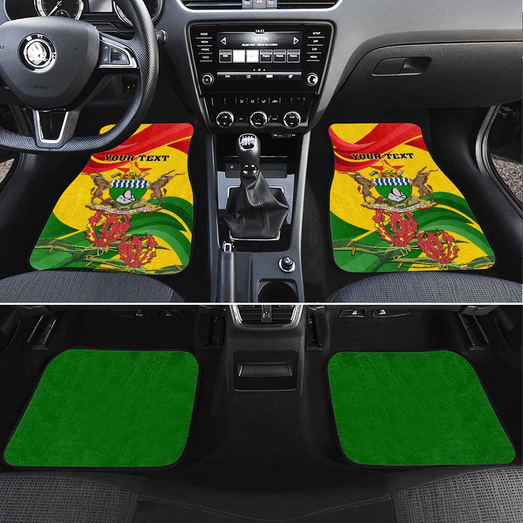 Zimbabwe Independence Day Car Mats Featuring Chapungu Bird and Flame Lily