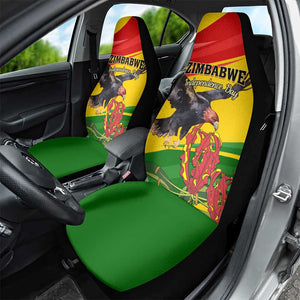 Zimbabwe Independence Day Car Seat Cover Featuring Chapungu Bird and Flame Lily