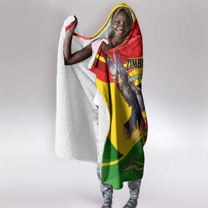 Zimbabwe Independence Day Hooded Blanket Featuring Chapungu Bird and Flame Lily