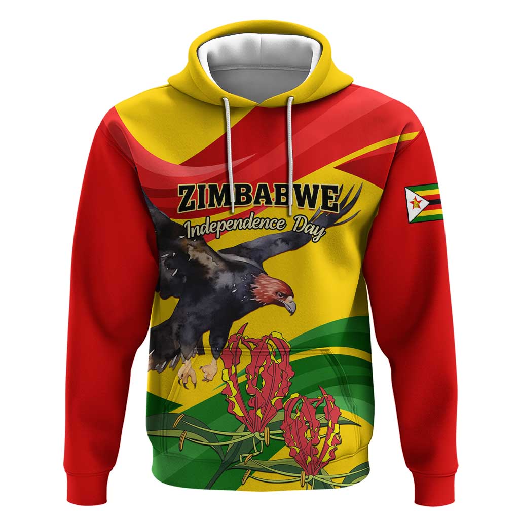 Zimbabwe Independence Day Hoodie Featuring Chapungu Bird and Flame Lily