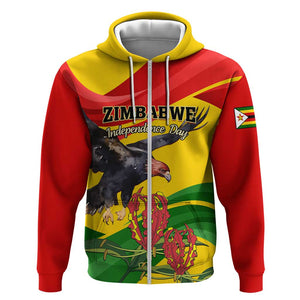 Zimbabwe Independence Day Hoodie Featuring Chapungu Bird and Flame Lily