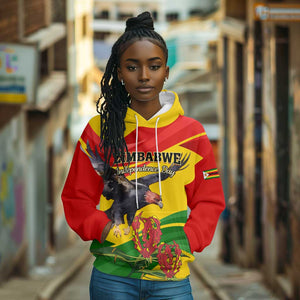 Zimbabwe Independence Day Hoodie Featuring Chapungu Bird and Flame Lily