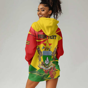 Zimbabwe Independence Day Hoodie Dress Featuring Chapungu Bird and Flame Lily