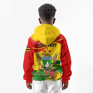 Zimbabwe Independence Day Kid Hoodie Featuring Chapungu Bird and Flame Lily