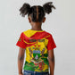 Zimbabwe Independence Day Kid T shirt Featuring Chapungu Bird and Flame Lily