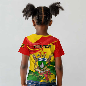 Zimbabwe Independence Day Kid T shirt Featuring Chapungu Bird and Flame Lily