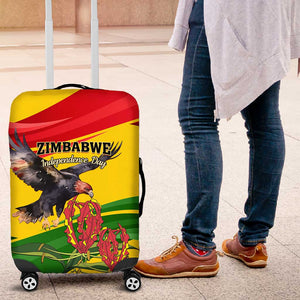 Zimbabwe Independence Day Luggage Cover Featuring Chapungu Bird and Flame Lily