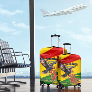 Zimbabwe Independence Day Luggage Cover Featuring Chapungu Bird and Flame Lily