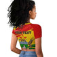 Zimbabwe Independence Day Raglan Cropped T shirt Featuring Chapungu Bird and Flame Lily