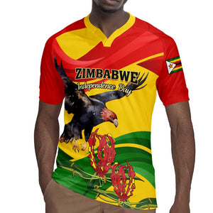 Zimbabwe Independence Day Rugby Jersey Featuring Chapungu Bird and Flame Lily