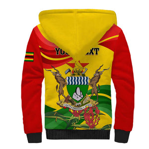 Zimbabwe Independence Day Sherpa Hoodie Featuring Chapungu Bird and Flame Lily