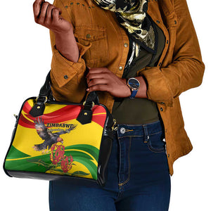 Zimbabwe Independence Day Shoulder Handbag Featuring Chapungu Bird and Flame Lily