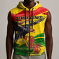 Zimbabwe Independence Day Sleeveless Zip Hoodie Featuring Chapungu Bird and Flame Lily - African Pride