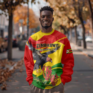 Zimbabwe Independence Day Sweatshirt Featuring Chapungu Bird and Flame Lily