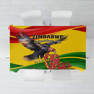 Zimbabwe Independence Day Tablecloth Featuring Chapungu Bird and Flame Lily