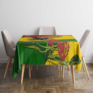 Zimbabwe Independence Day Tablecloth Featuring Chapungu Bird and Flame Lily