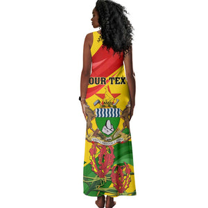 Zimbabwe Independence Day Tank Maxi Dress Featuring Chapungu Bird and Flame Lily