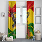 Zimbabwe Independence Day Window Curtain Featuring Chapungu Bird and Flame Lily