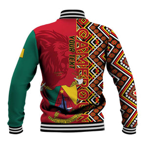 Cameroon National Day Baseball Jacket Cameroun Coat Of Arms Ankara Pattern LT01