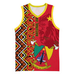 Cameroon National Day Basketball Jersey Cameroun Coat Of Arms Ankara Pattern LT01