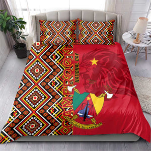 Cameroon National Day Bedding Set Cameroun Coat Of Arms Ankara Pattern