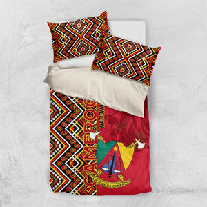 Cameroon National Day Bedding Set Cameroun Coat Of Arms Ankara Pattern