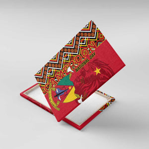 Cameroon National Day Canvas Wall Art Cameroun Coat Of Arms Ankara Pattern