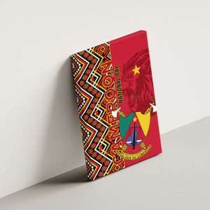 Cameroon National Day Canvas Wall Art Cameroun Coat Of Arms Ankara Pattern