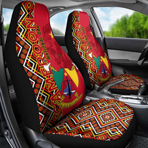 Cameroon National Day Car Seat Cover Cameroun Coat Of Arms Ankara Pattern