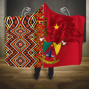 Cameroon National Day Hooded Blanket Cameroun Coat Of Arms Ankara Pattern