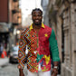 Cameroon National Day Long Sleeve Button Shirt Cameroun Coat Of Arms Ankara Pattern