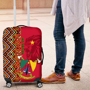 Cameroon National Day Luggage Cover Cameroun Coat Of Arms Ankara Pattern