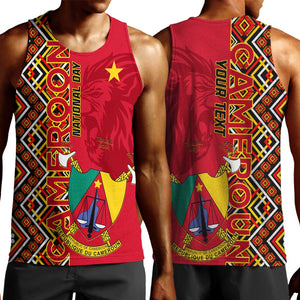 Cameroon National Day Men Tank Top Cameroun Coat Of Arms Ankara Pattern