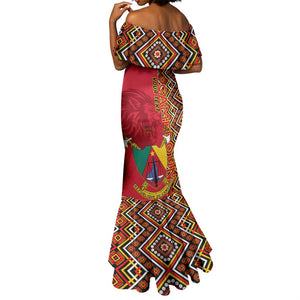 Cameroon National Day Mermaid Dress Cameroun Coat Of Arms Ankara Pattern