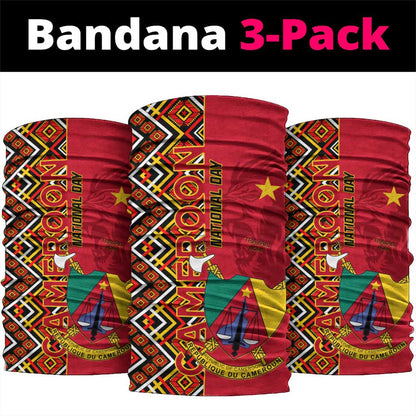 Cameroon National Day Neck Gaiter Cameroun Coat Of Arms Ankara Pattern LT01