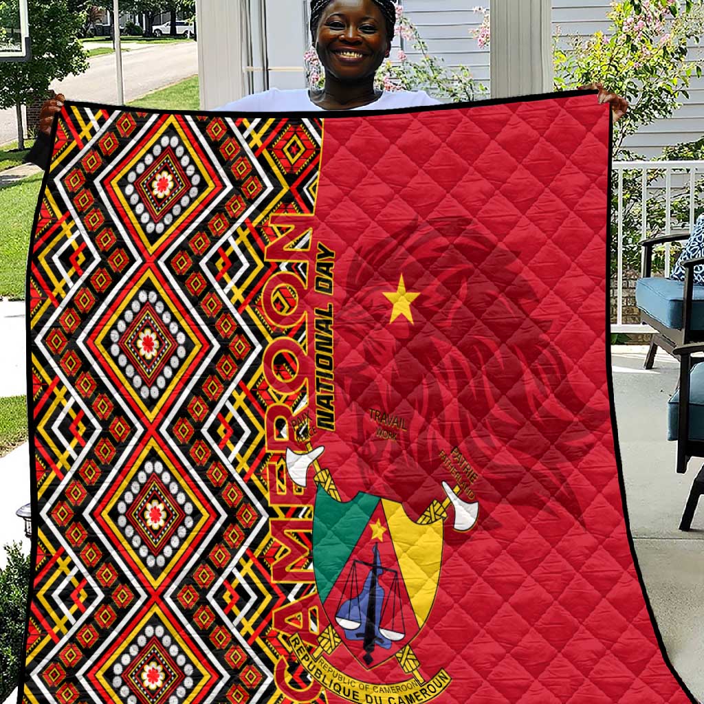 Cameroon National Day Quilt Cameroun Coat Of Arms Ankara Pattern