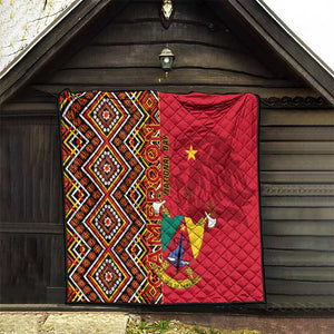 Cameroon National Day Quilt Cameroun Coat Of Arms Ankara Pattern