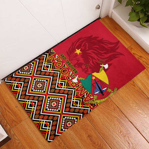 Cameroon National Day Rubber Doormat Cameroun Coat Of Arms Ankara Pattern