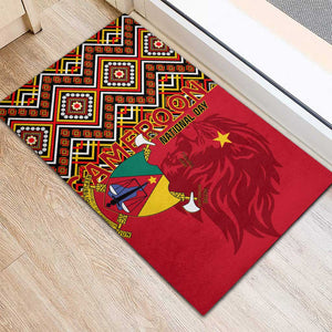 Cameroon National Day Rubber Doormat Cameroun Coat Of Arms Ankara Pattern