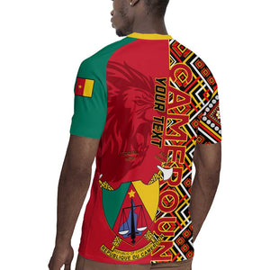 Cameroon National Day Rugby Jersey Cameroun Coat Of Arms Ankara Pattern