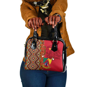 Cameroon National Day Shoulder Handbag Cameroun Coat Of Arms Ankara Pattern